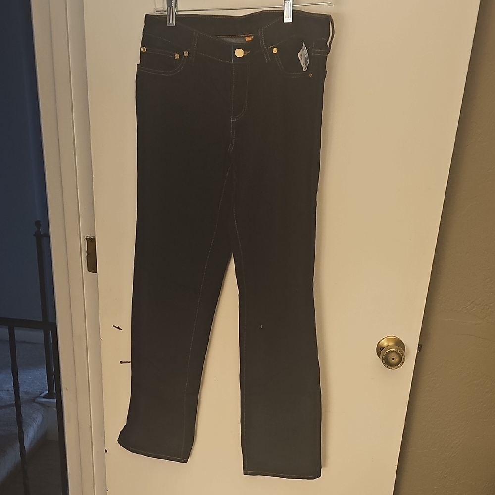 Tory Burch Dark Denim Straight Leg Jean